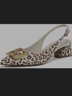 Franco Sarto Heels Cream Leopard Print size 5.5